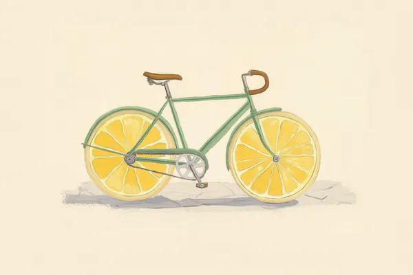 Fresh Lemon Bicycle by Melloi Art Prints