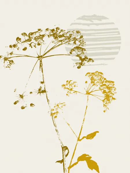 Abstract Golden Flowers by Annick