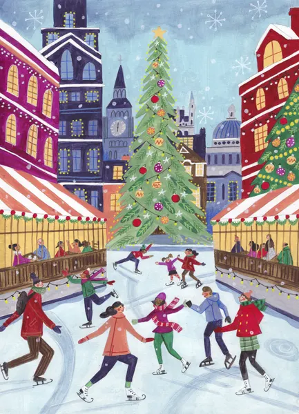 Skating in London Christmas by Caroline Bonne Müller