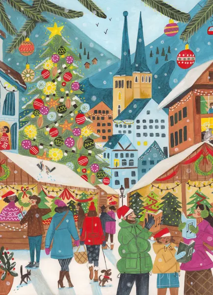 Christmas Market in the Village by Caroline Bonne Müller
