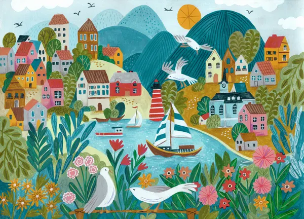 Coastal Village by Caroline Bonne Müller