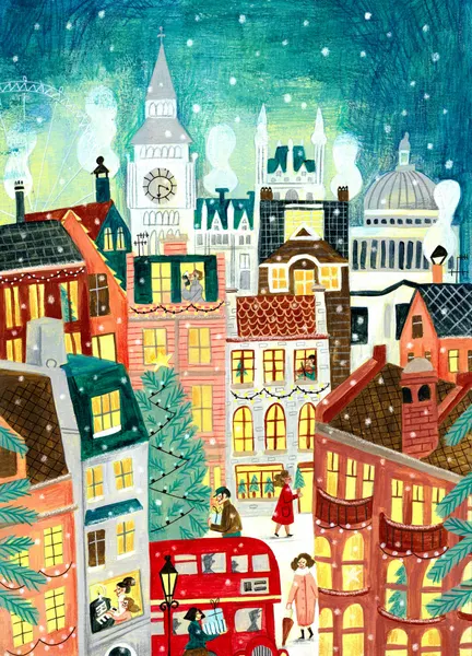 Christmas London in the snow by Caroline Bonne Müller