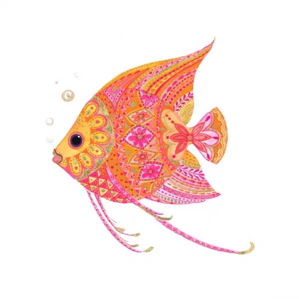 Patterned Angel Fish by Isabelle Brent