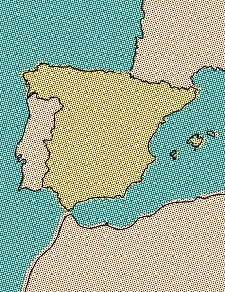 Pop Art Iberian Map by Nicholas