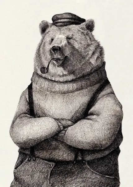 Bear In Vintage Attire by Mike Koubou
