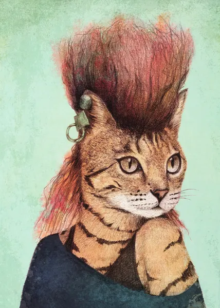 Stylish Tabby Cat by Mike Koubou