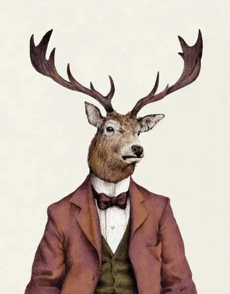 A deer With Human Attire—wearing by Mike Koubou