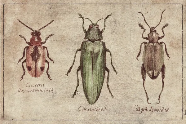 Vintage Insect Taxonomy Trio by Mike Koubou