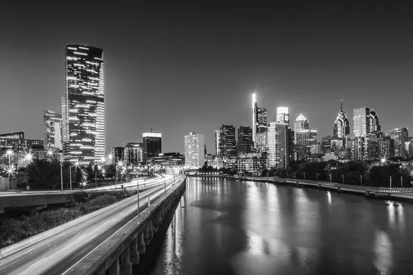 Philadelphia Night Skyline by Melanie Viola
