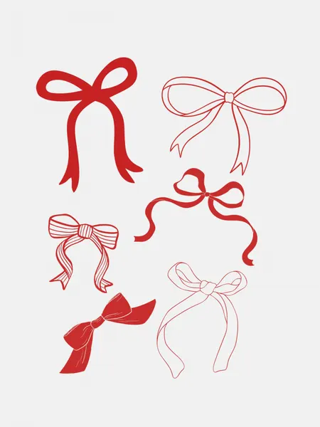 Elegant Red Bows by Jolly and Dash