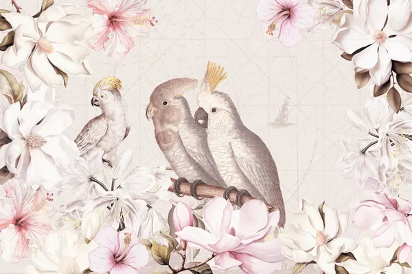 Tropical Cockatoo Blooms by Uta Naumann