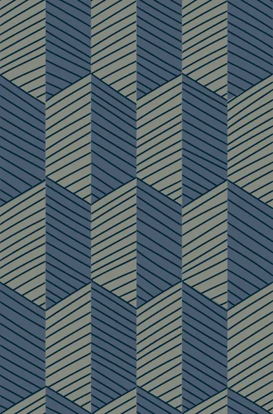 Isometric Blue Block Pattern by Annick