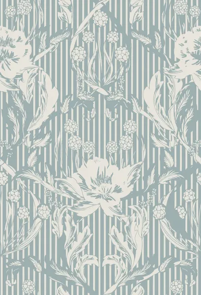Elegant Floral Stripes by Annick