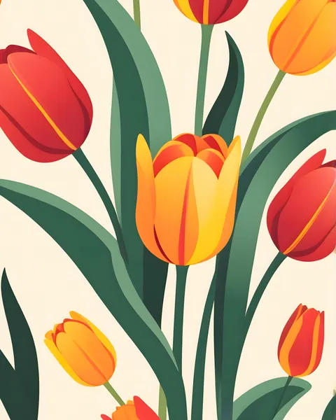 Vibrant Red Orange Tulips by Kintsugi99