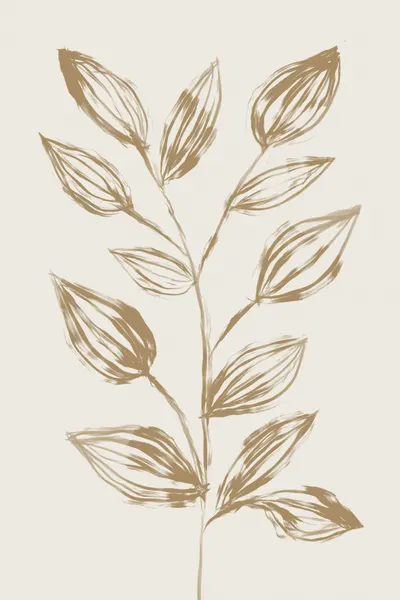 Golden Botanical Sketch by Martina