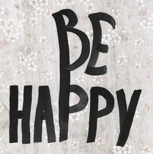 Be Happy Floral Script by Santhosh ch