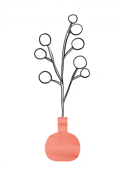 Minimalist Botanical Vase by Bainai
