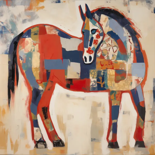 Vibrant Patchwork Horse by Andreas Magnusson