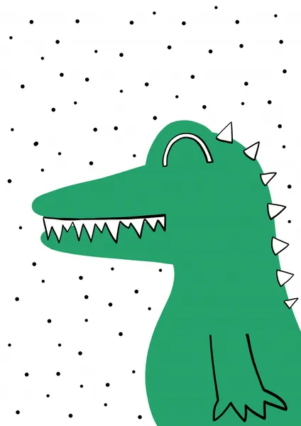 Smiling Green Crocodile by Bainai