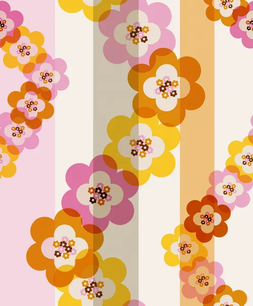 Colorful Retro Blooms by Annick