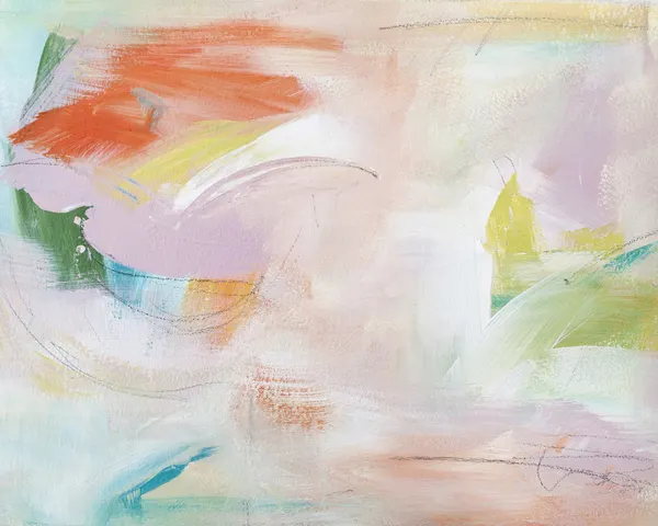Dynamic Brushstrokes of Orange Green and Purple by Julia Contacessi
