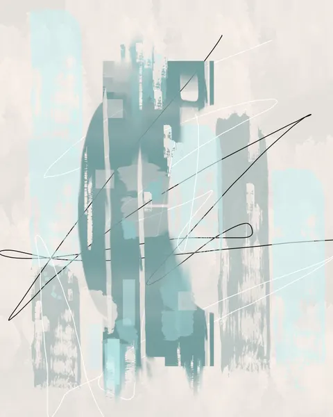 Abstract Teal Lines by Sannel Larson