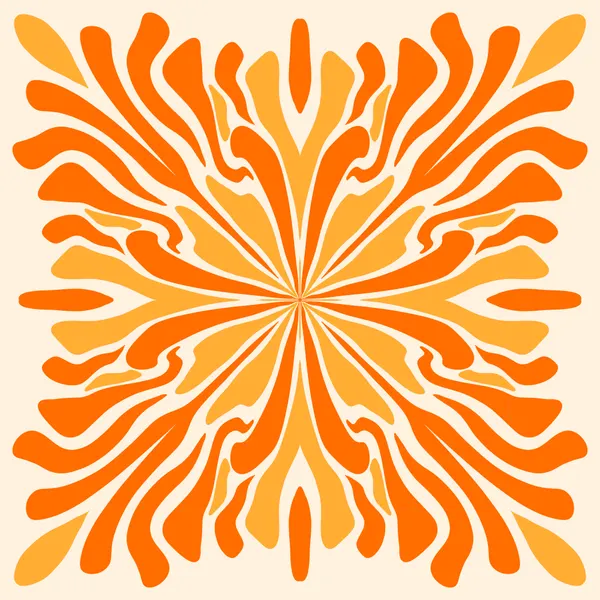 Groovy Orange Starburst by Angela Minca