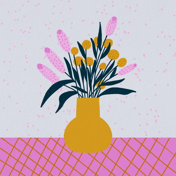 Happy Floral Vase by Angela Minca