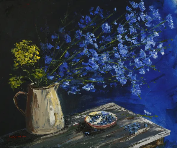Vibrant Blue Still Life by Jukyong Park