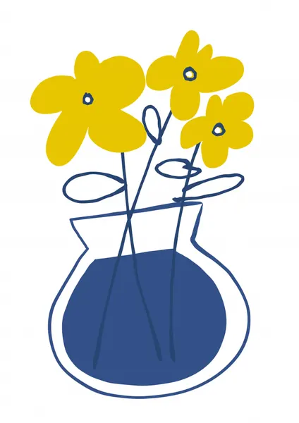 Sunny Flowers Blue Vase by Nicholas