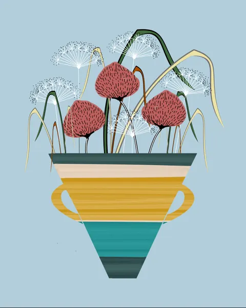 Colorful Botanical Vase by Sannel Larson