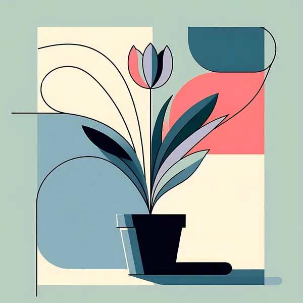Minimal Potted Tulip by Tonya van Schalkwyk