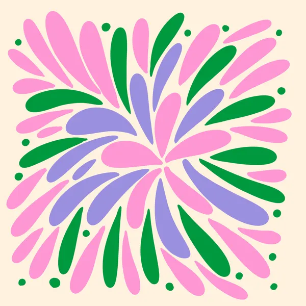 Floral Burst - pink, purple, green by Angela Minca