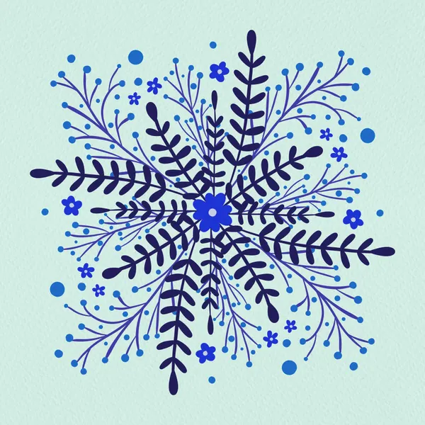 Folksy Blue Snowflake by Angela Minca