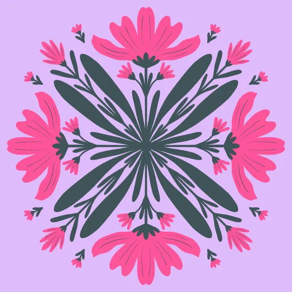 Pink Floral Symmetry by Angela Minca