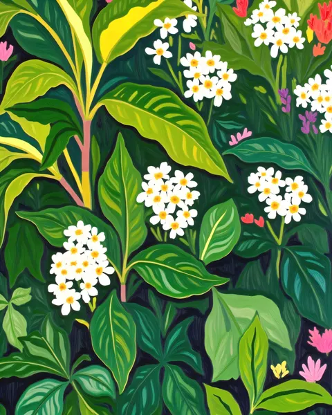 Lush Tropical Blooms by Uma Gokhale