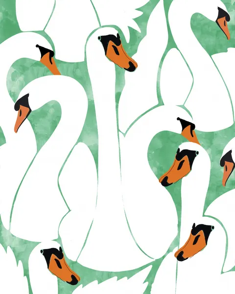 Graceful Swan Pattern by Uma Gokhale
