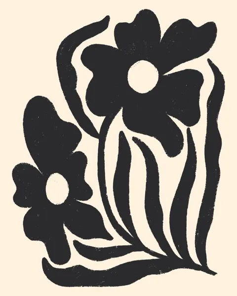 Organic Black Blooms by Angela Minca