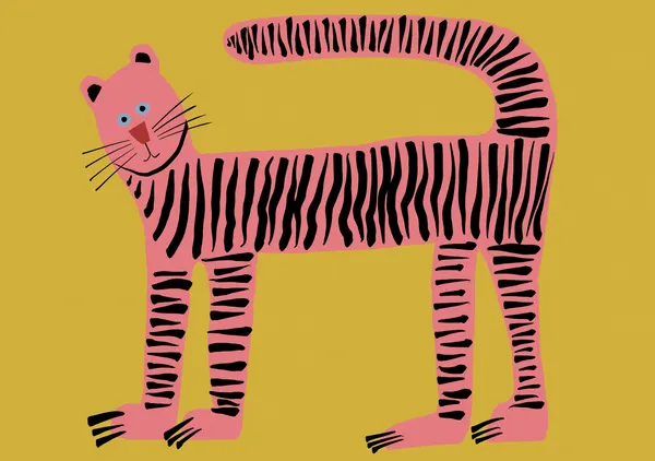 Whimsical Pink Tiger by Sharyn Bursic