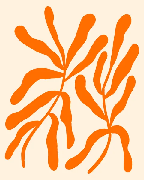 Abstract Orange Leaves by Angela Minca