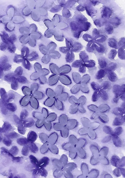 Purple Watercolor Blossoms by Rosana Laiz Blursbyai