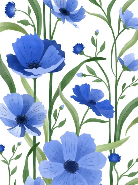 Blue Garden Blooms by Elena Ristova
