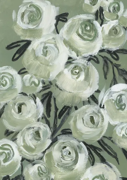 Sage Green Roses by Rosana Laiz Blursbyai