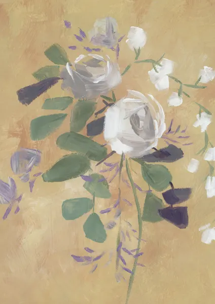 Painterly Gold Flowers by Rosana Laiz Blursbyai