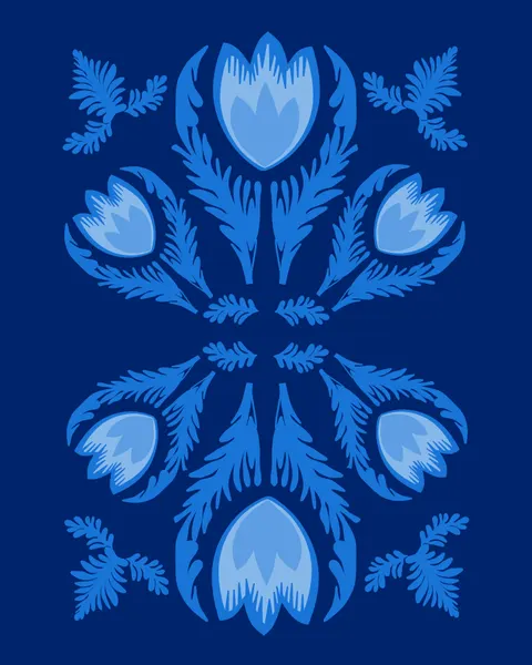 Blue Floral Symmetry by Sannel Larson