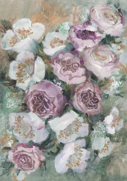 Soft Pastel Garden Flowers by Rosana Laiz Blursbyai