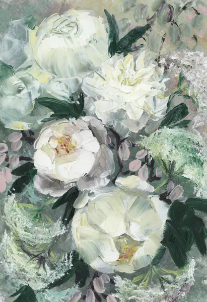 Soft White Blooms by Rosana Laiz Blursbyai