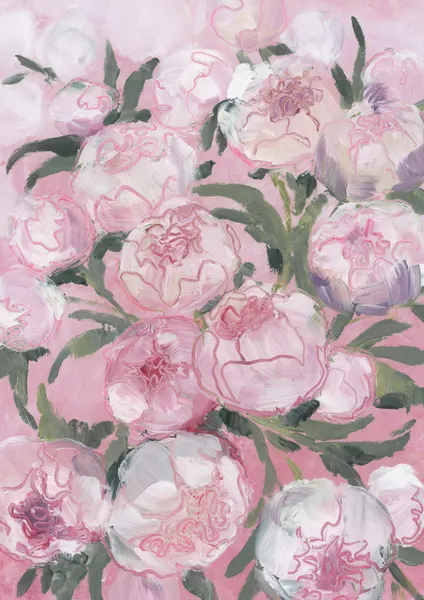 Soft Pink Peonies by Rosana Laiz Blursbyai
