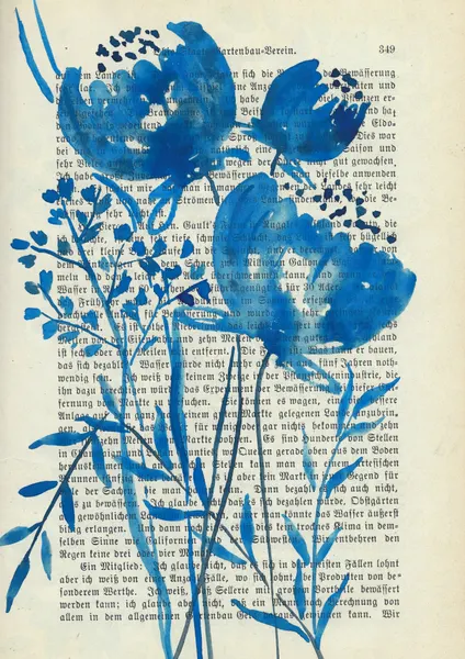 Blue Watercolor Botanicals by Annick