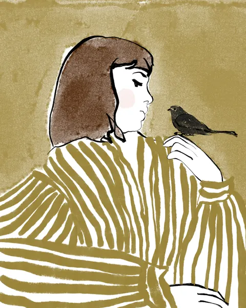 Woman with a Bird by CATS AND DOTZ